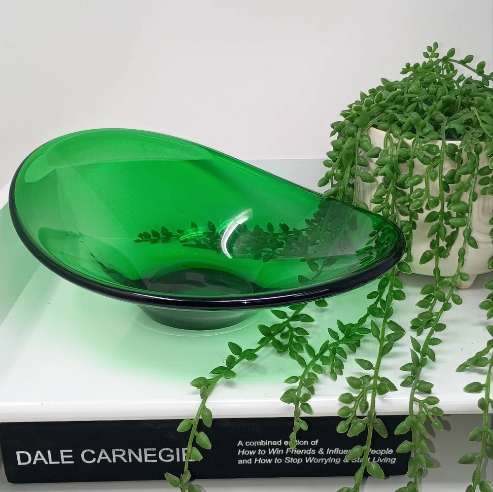Elegant Green Glass Bowl